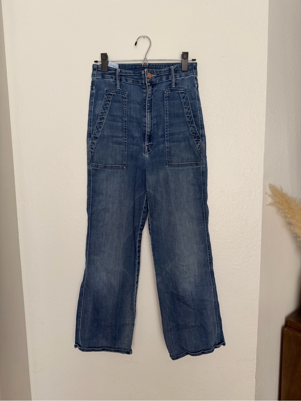 MOTHER denim High-Rise Wide Leg Women's Jeans - Blue Denim